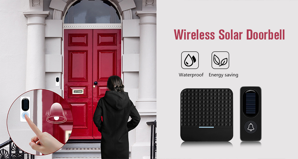 F9 Waterproof Energy Saving Wireless Solar Doorbell