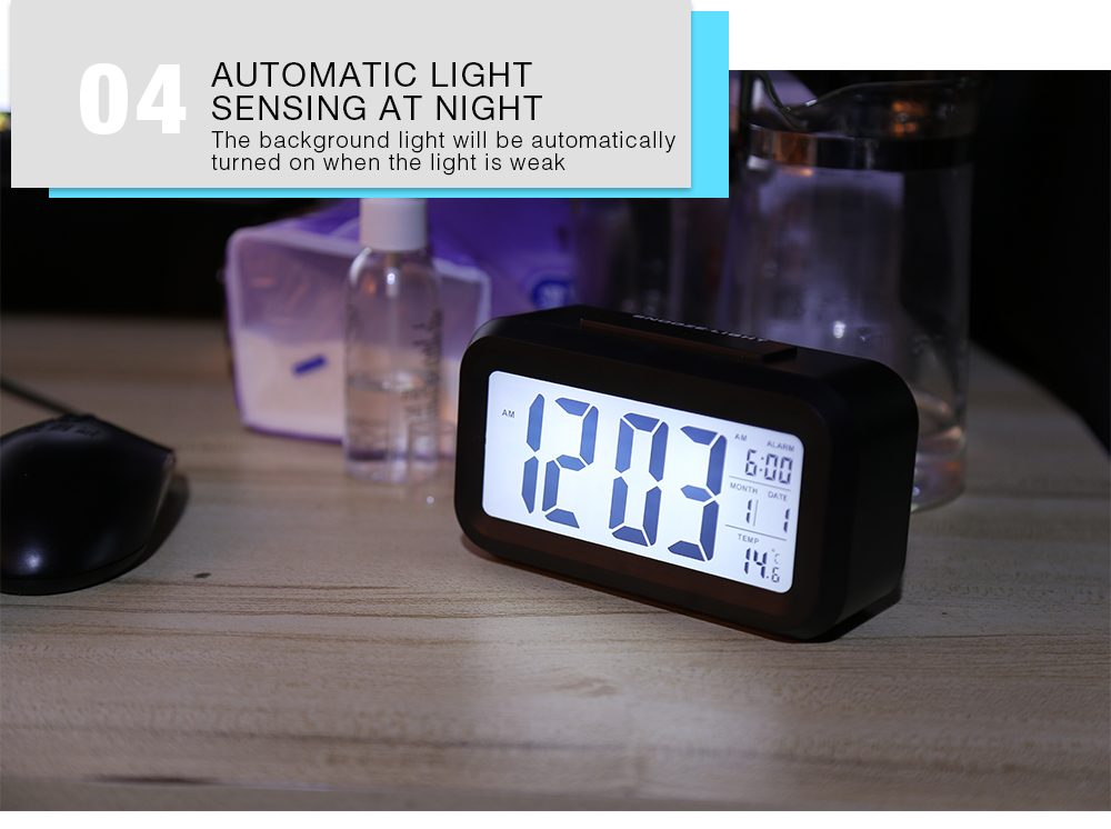 Digital LCD Display Alarm Clock with Backlight