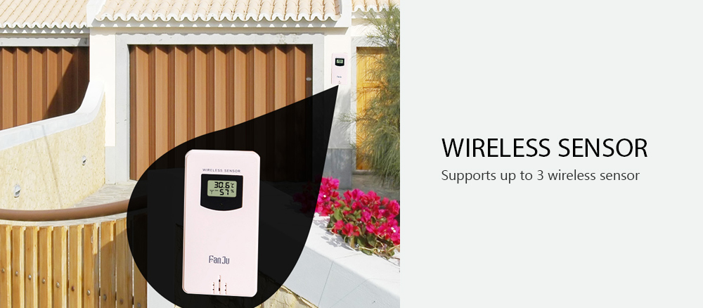 FanJu FJW4 Multifunction WiFi Digital Alarm Clock Smart Weather Station Indoor Outdoor Temperature Humidity with APP Control