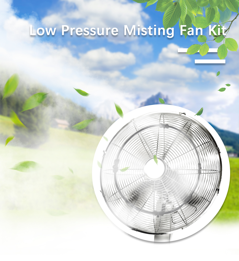 Low Pressure Misting Fan Kit for Outdoor Cooling 12 inch Diameter Ring