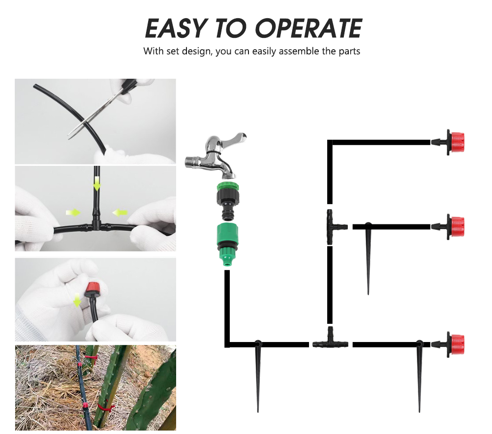 25M DIY Automatic Drip Irrigation Kit Garden Dripping Tools Set