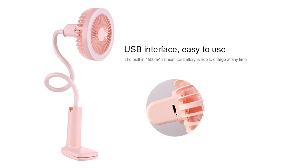 PW - 0021 Mini Flexible Clip Fan with Night Light