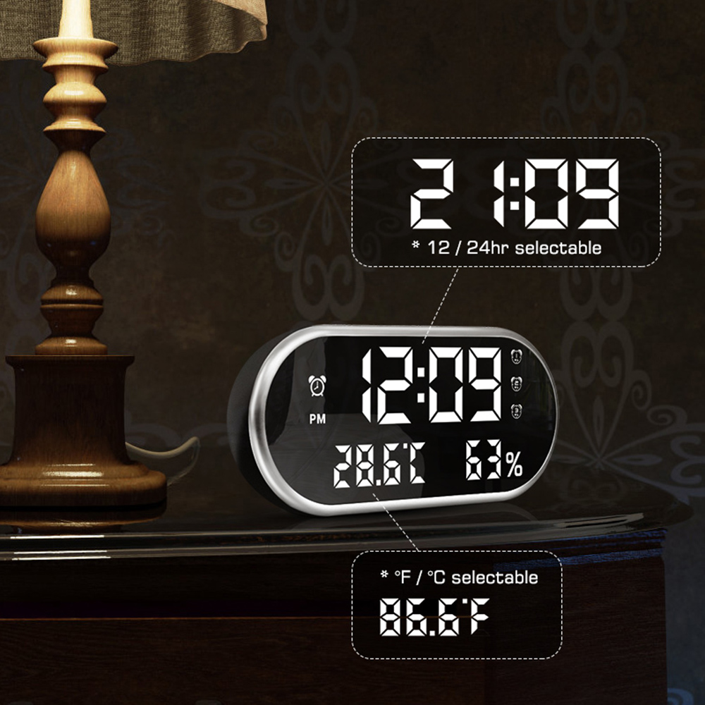 F - 8803 LED Temperature and Humidity Alarm Clock