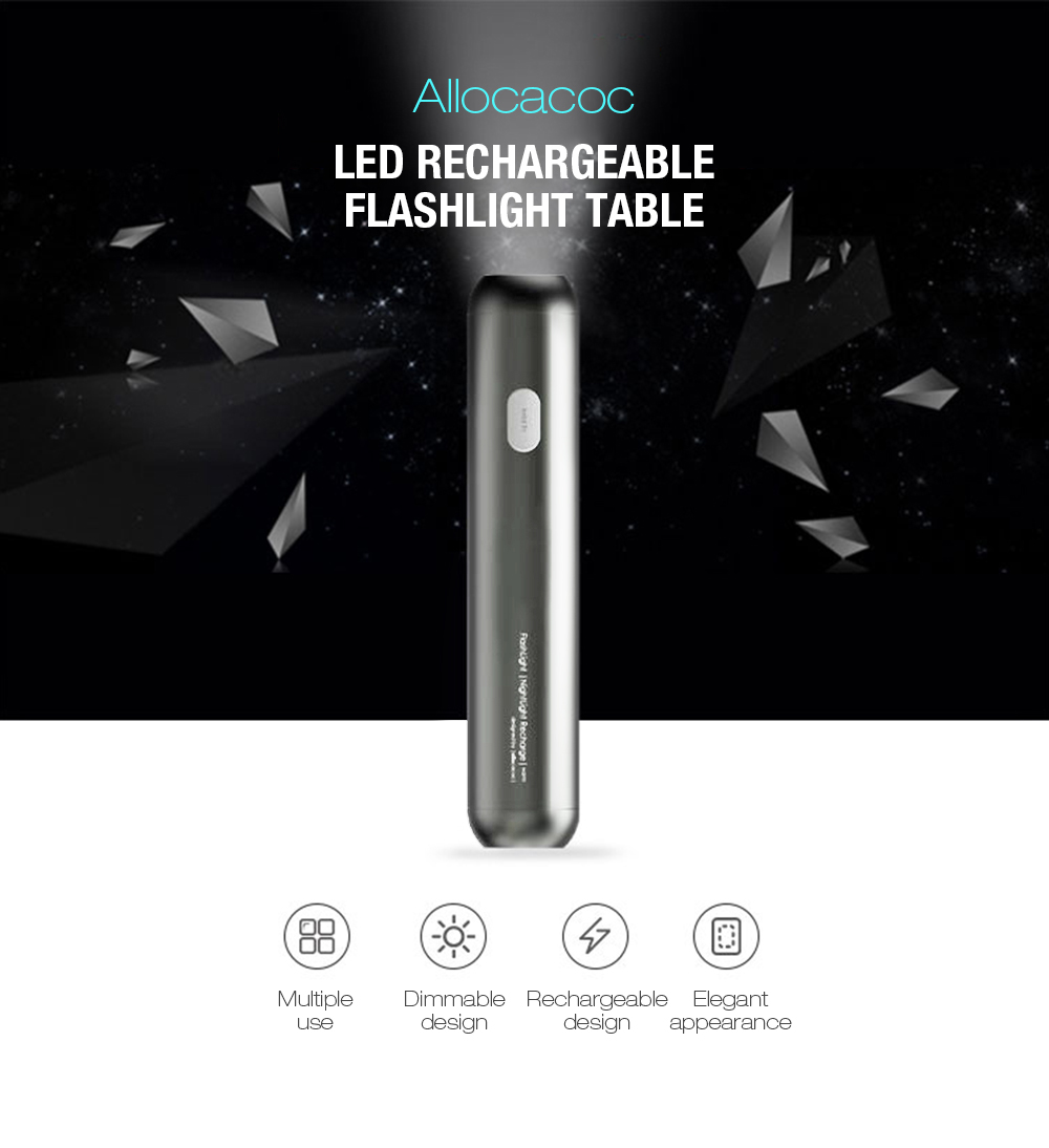 Allocacoc LED Strong Light Portable Rechargeable Flashlight Table Lamp