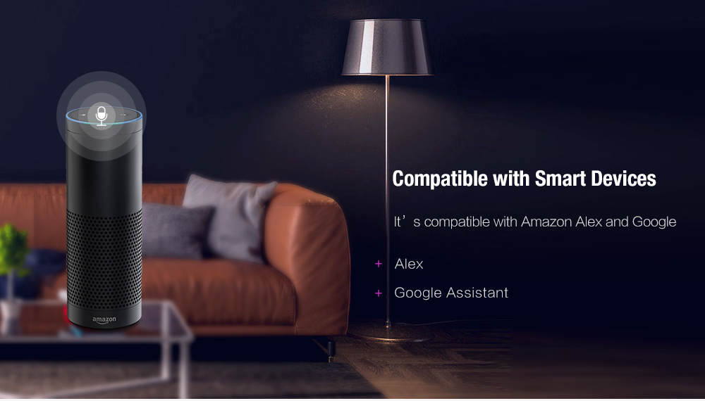 BRELONG Smart WiFi Remote Phone APP Voice Control RGBW Decorative Light Bulb Support Alexa / Google Home