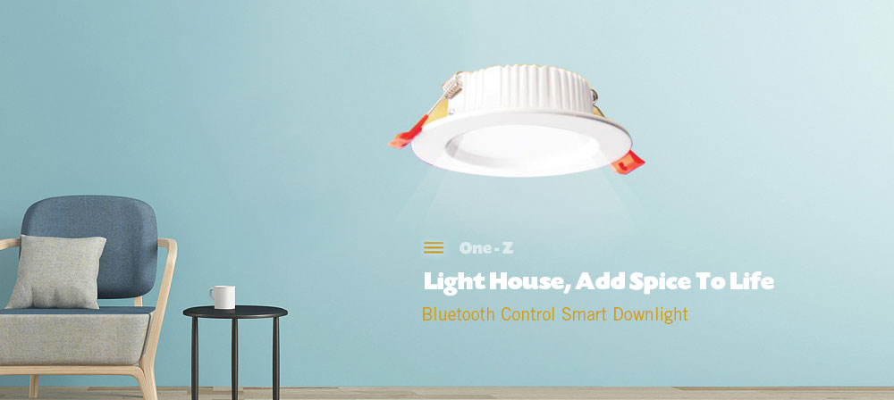 One - Z WZ - SLTW30 - 18W - 001 Bluetooth Control Smart Downlight 18W RGB 2700 - 6500K AC100 - 240V Glass Mask