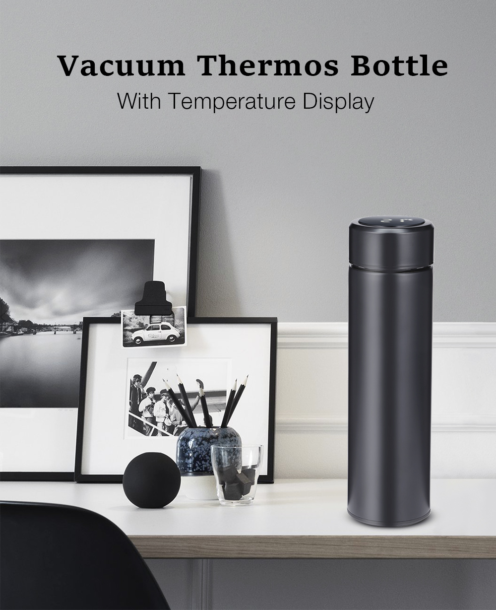 Smart Vacuum Thermos Bottle with Temperature Display