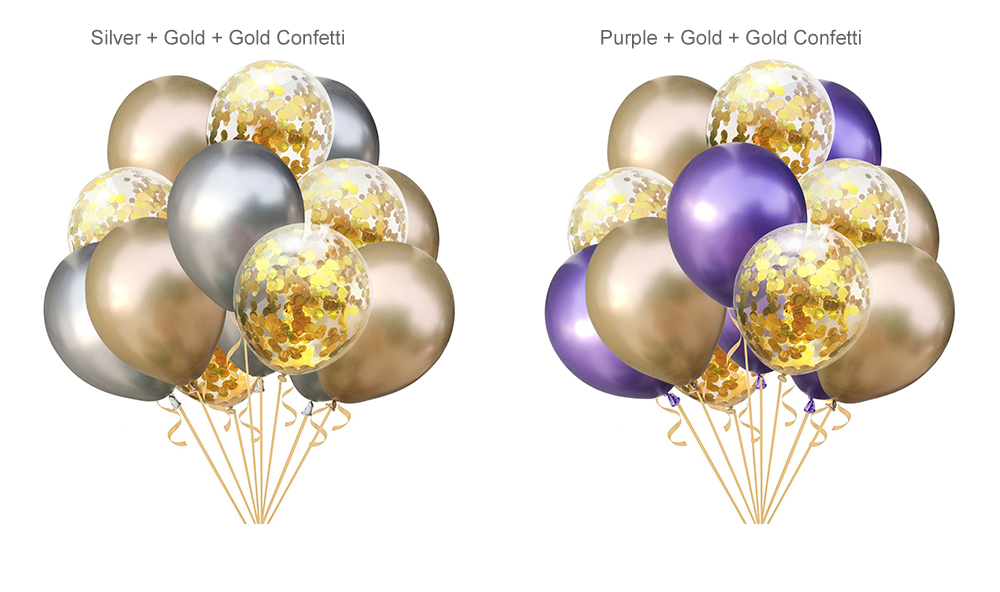 15pcs Mixed Confetti Latex Balloons Party Birthday Decoration