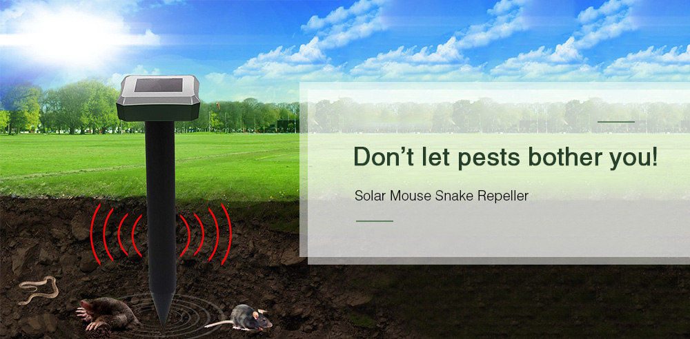 RC - 516 Solar Mouse Repeller Landscape Garden Snake Repelling Device 3pcs
