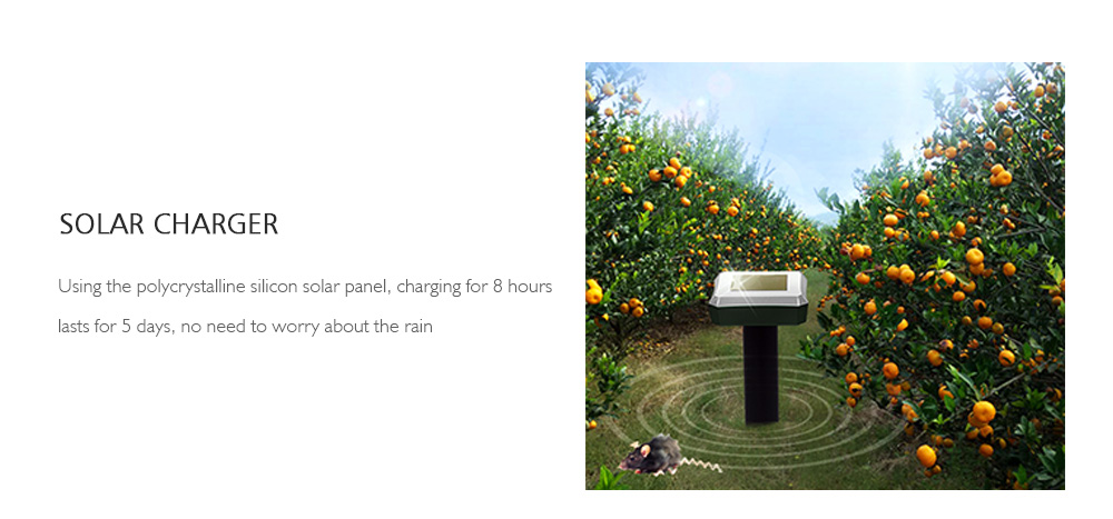 RC - 516 Solar Mouse Repeller Landscape Garden Snake Repelling Device 3pcs