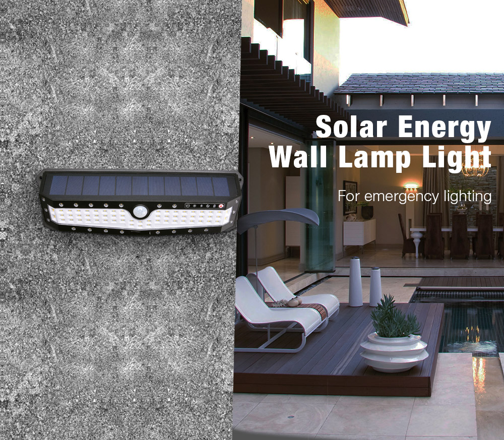 Solar Energy Wall Lamp Light Outdoor Garden Security Garage Emergency Lighting