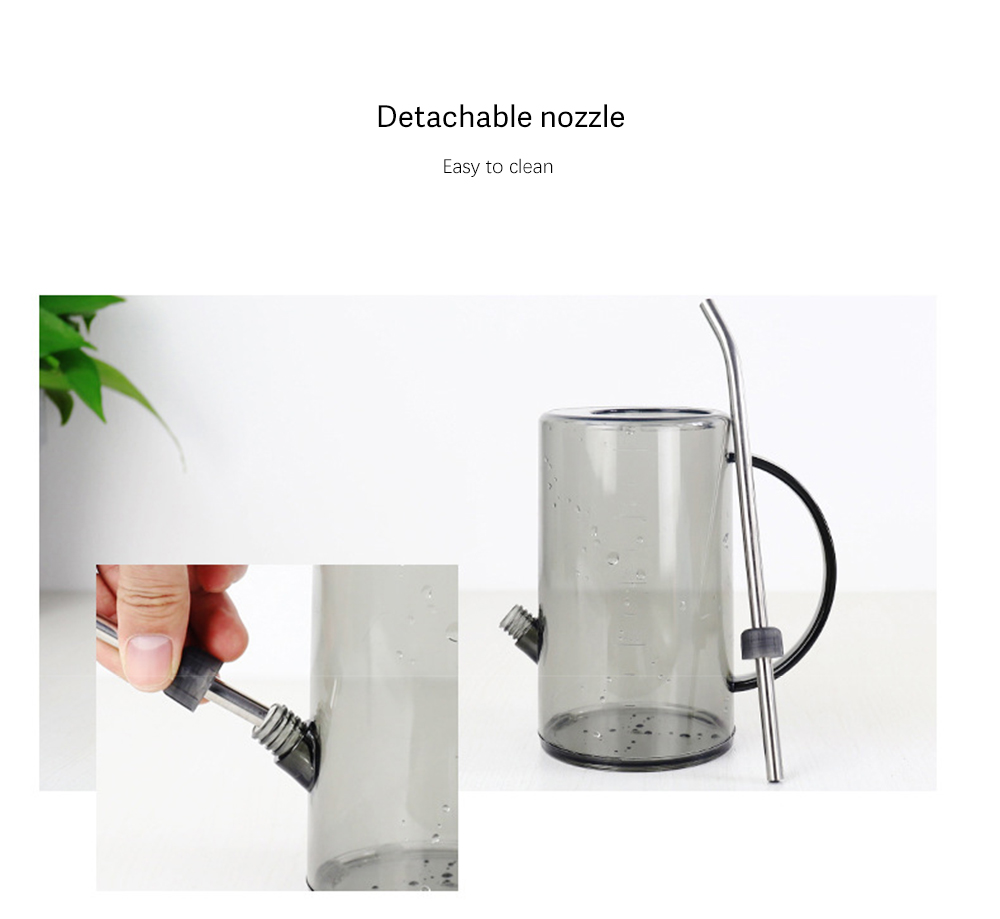 Plastic Watering Can with Stainless Steel Long Mouth