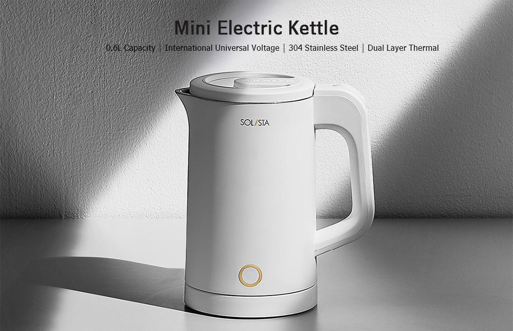 S06 - W1 Electric Kettle Double Layer Anti-scalding Wide Voltage 304 Stainless Steel from Xiaomi youpin