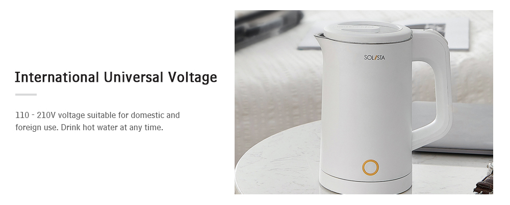 S06 - W1 Electric Kettle Double Layer Anti-scalding Wide Voltage 304 Stainless Steel from Xiaomi youpin