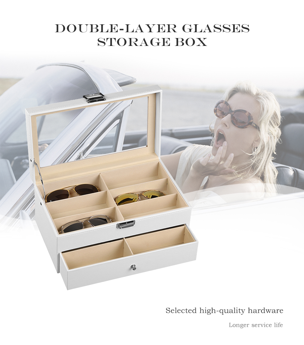 12 Grids Double-layer Glasses Storage Box