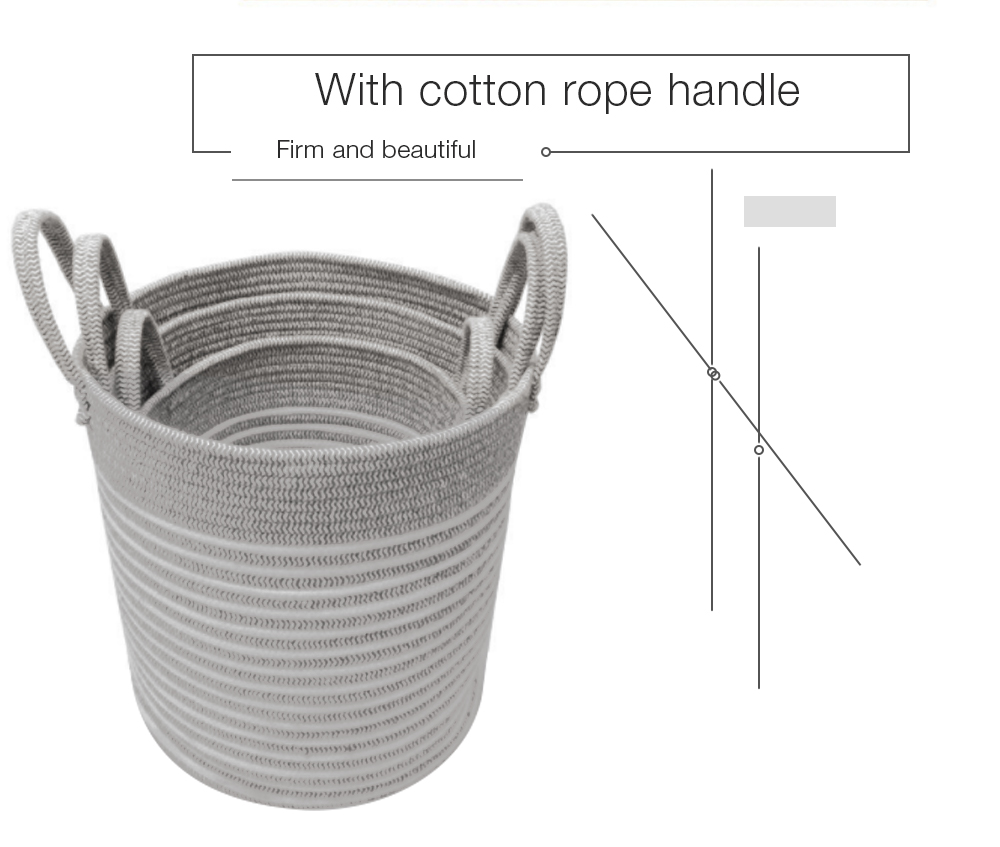 Cotton Rope Storage Basket with Handle
