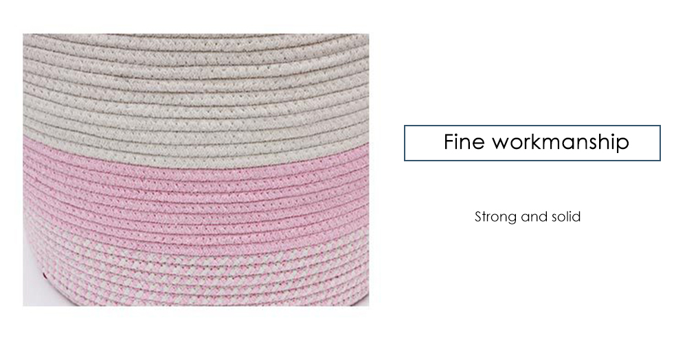 Hand-woven Cotton Rope Storage Basket with Handle