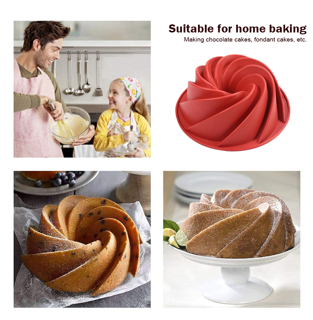 Spiral Shape Non-stick Cake Silicone Mold
