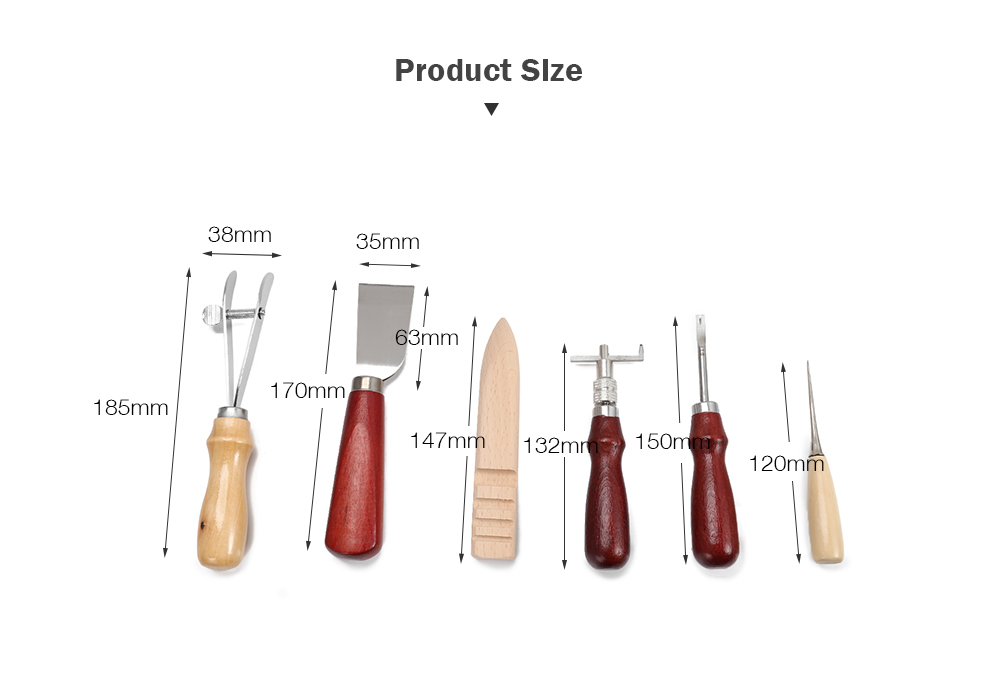 6pcs Stitching Carving Sewing Leather Craft Punch Tools