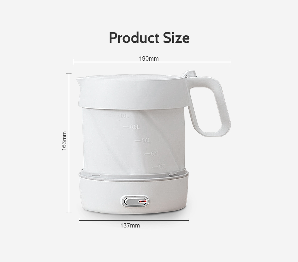 Happy Life HL Folding Electric Kettle Silicone Travel Water Boiler Heating Boil Dry Protection