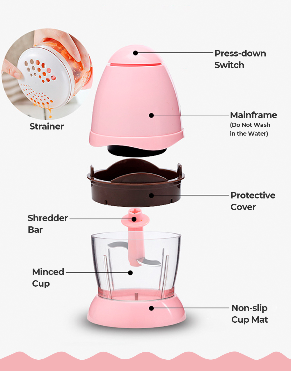 Multifunctional Baby Cook Mixer Household Electric Mini Meat Grinder Processor
