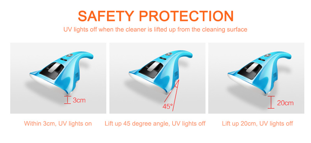 Household UV Mites Vacuum Cleaner Hand-held Anti-dust HEPA for Bed Mattress Pillow Sofa