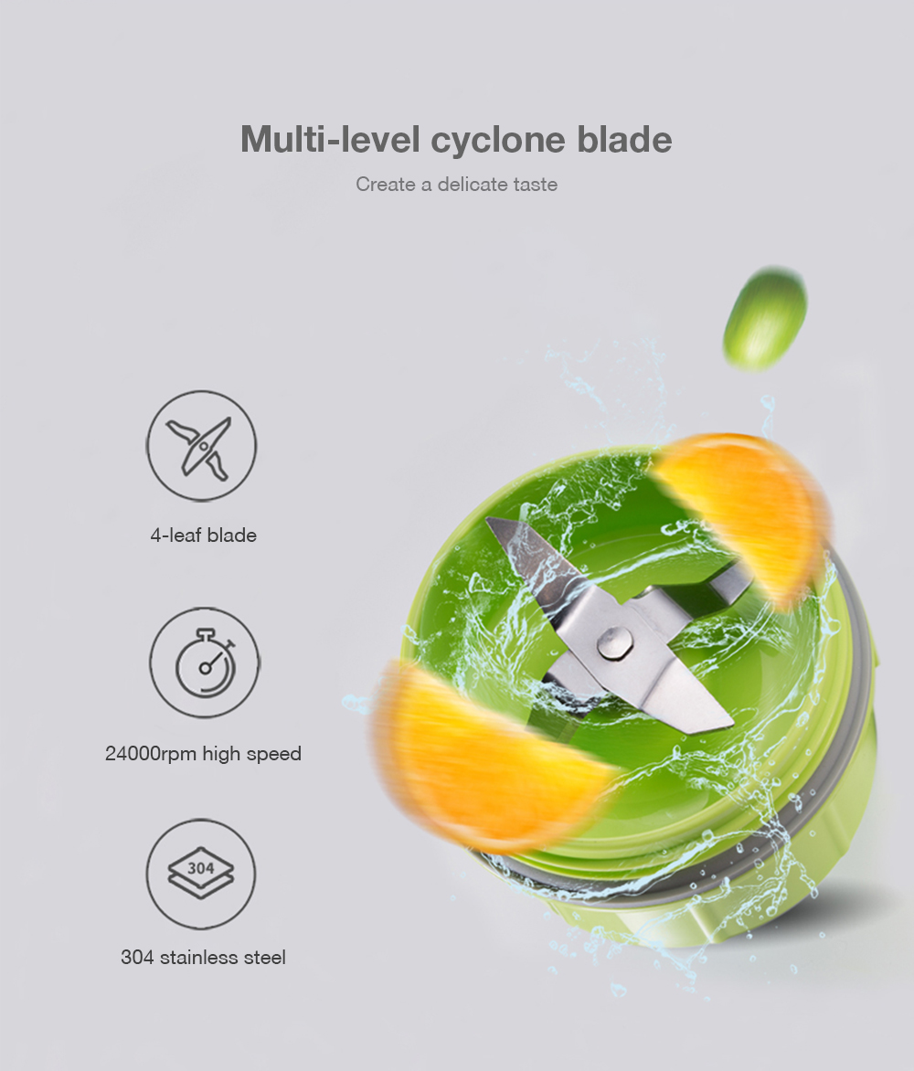 QCOOKER 4-leaf Blade Electric Juicer Fruit Vegetable Juice Mixer