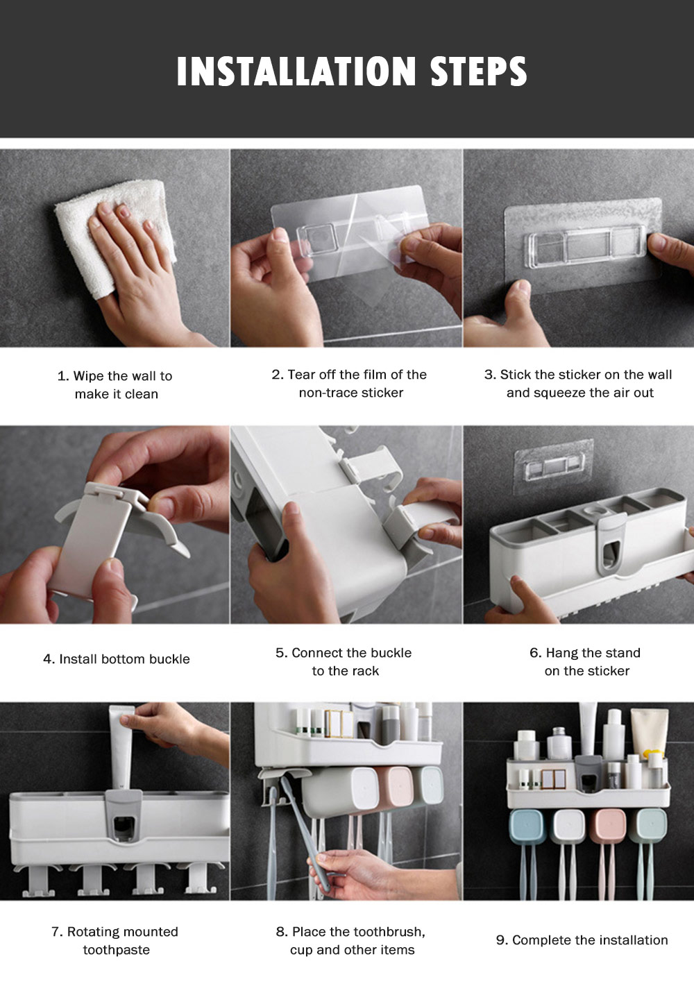 Wall-mounted Automatic Toothpaste Squeezer Set