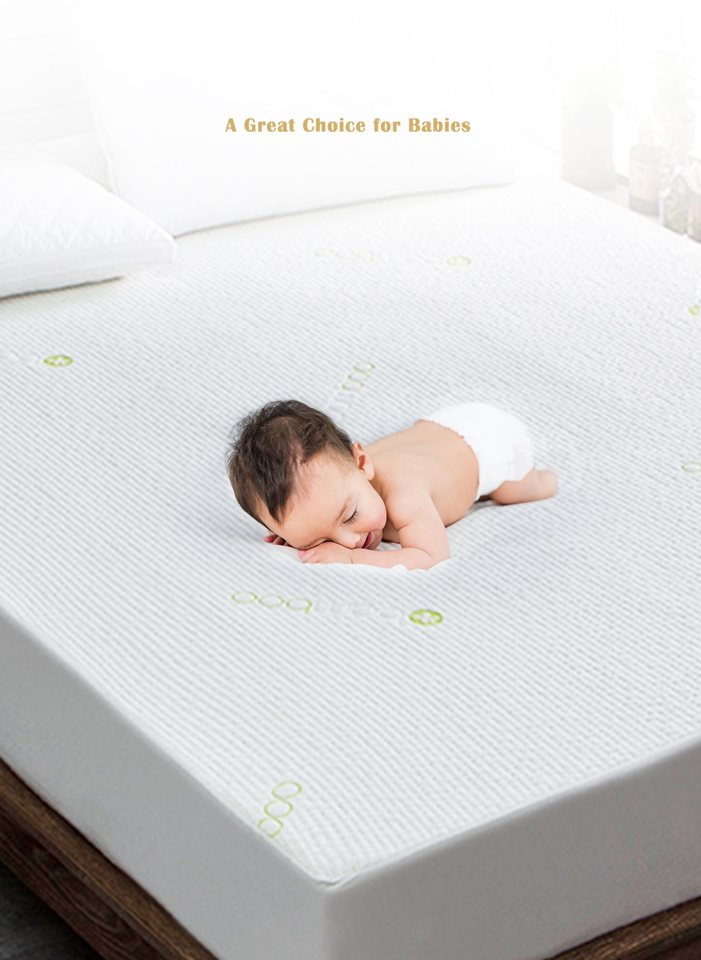 Bamboo Fiber Jacquard Fitted Sheet Mattress Cover Waterproof Isolated Urine Baby