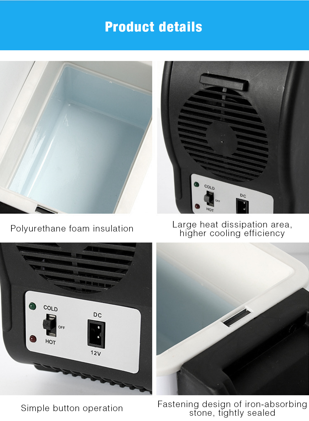 Mini Car Refrigerator Multi-function Travel Fridge Home Cooler Warmer
