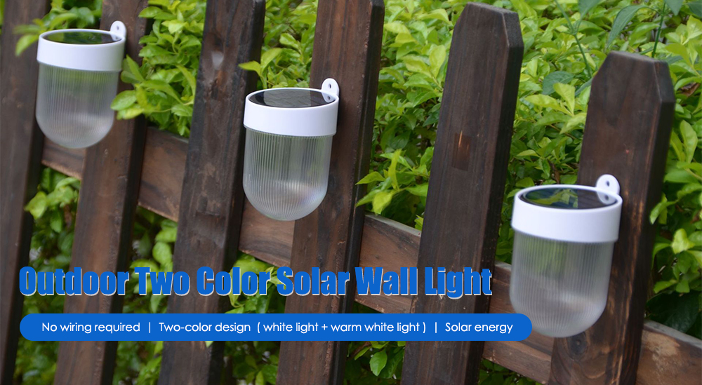 N767 Outdoor No Wiring Required Two Color Solar Wall Light