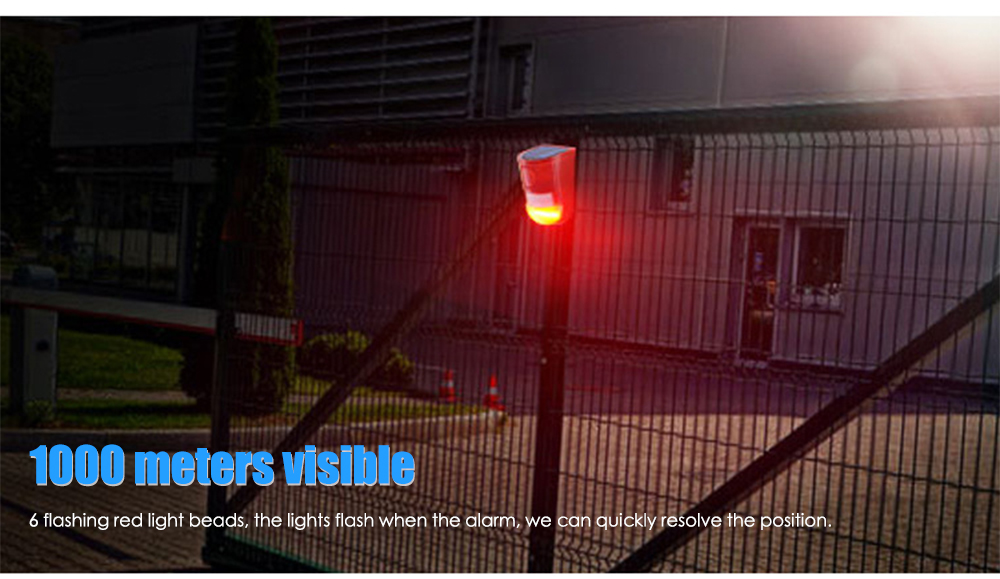 N911 Big Decibel 4 Modes Solar Warning Light Suitable for Farm / Factory Warehouses / Home Security