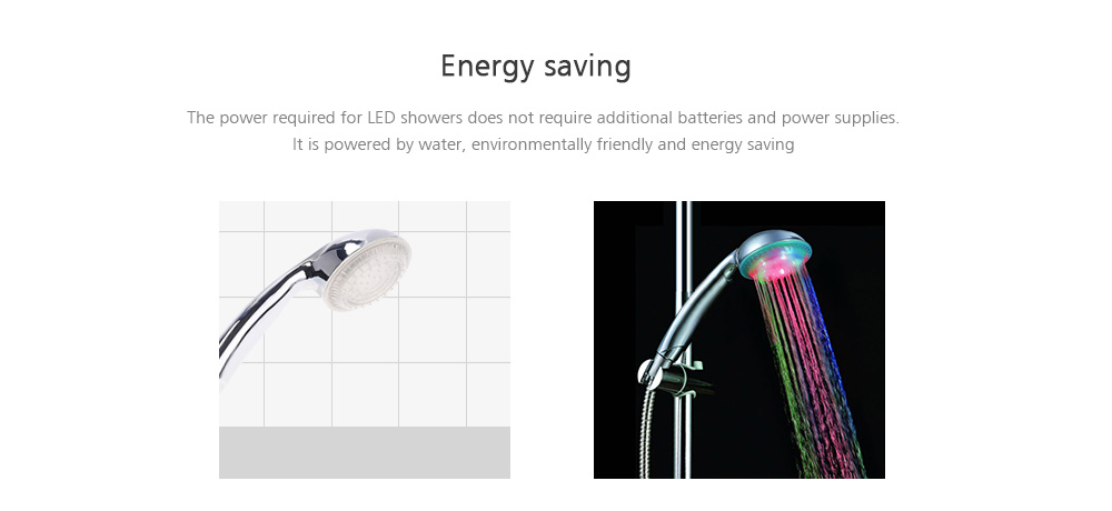 LED Temperature Control Pressurized Shower Head