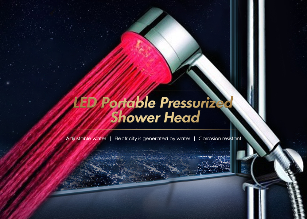 LED Portable Pressurized Shower Head