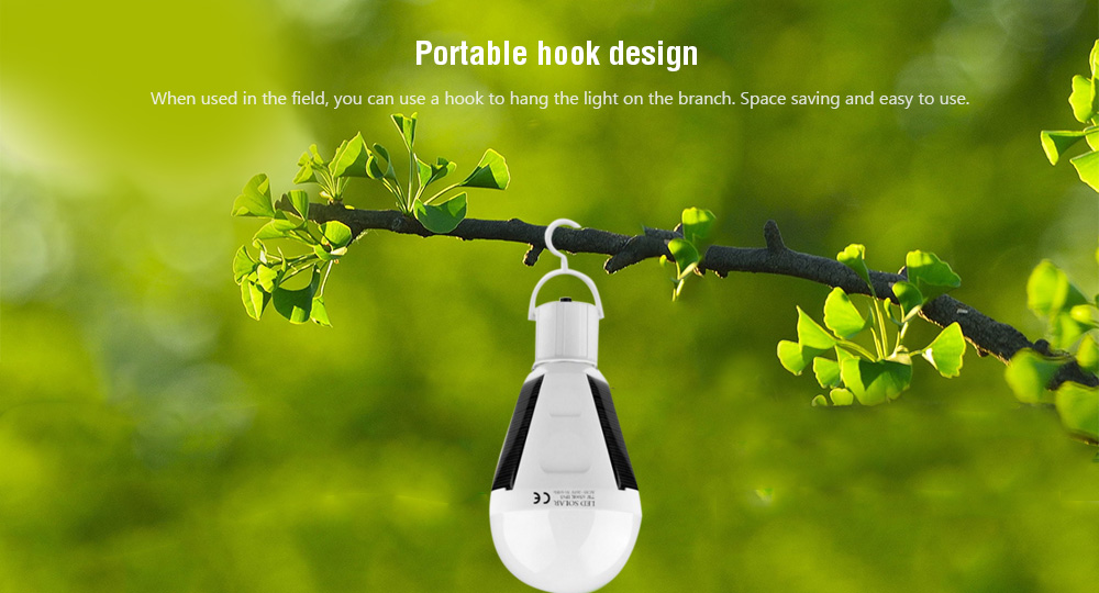 LED Solar Portable Hook Emergency Light Bulb