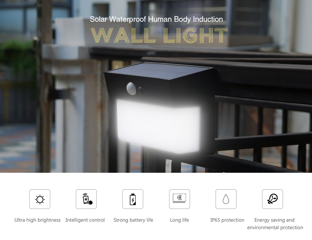 N768 Solar Waterproof Human Body Induction Wall Light