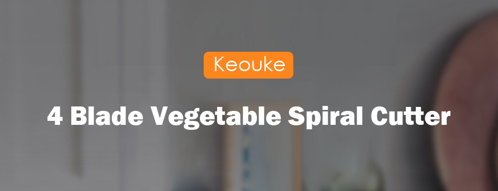 Keouke 4 Blade Vegetable Spiral Cutter Slicer Kitchen Tool