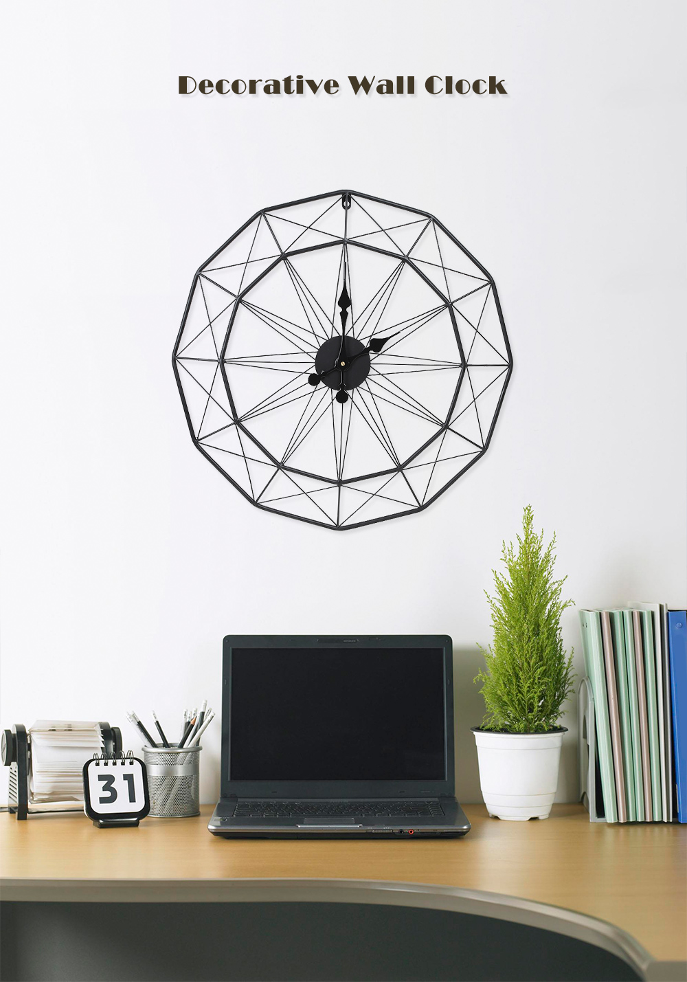 Wall Clock Decorative Hanging Watch for Home Office Bar