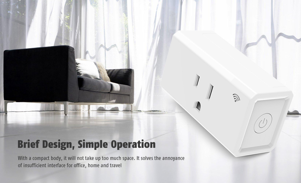 Y001 Voice Control / Setting Function / Compact Size / One Key Switch WiFi Smart US Socket