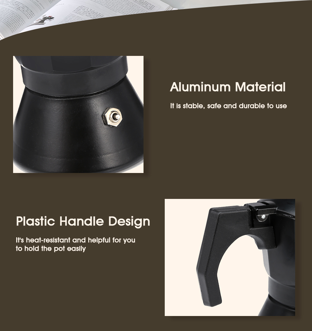 Portable Aluminum Moka Coffee Pot