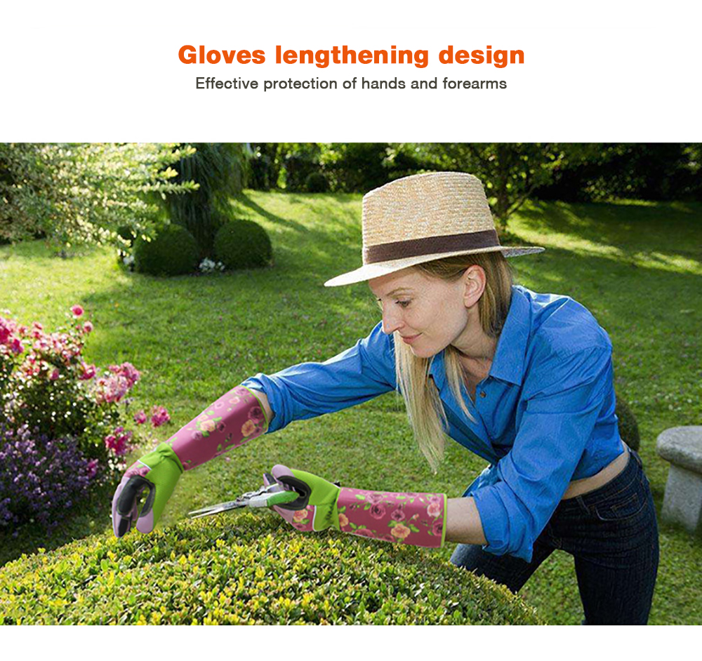 Long Sleeve Gardening Working Gloves Forearm Protection for Gardener