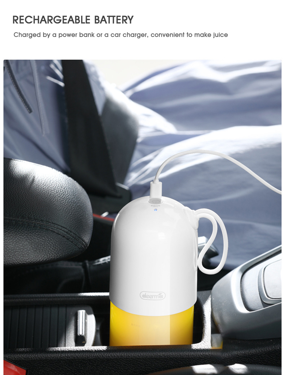 deerma DEM - NU01 Portable Juicer Mini Capsule Shape Electric Juice Cup for Travel Gym