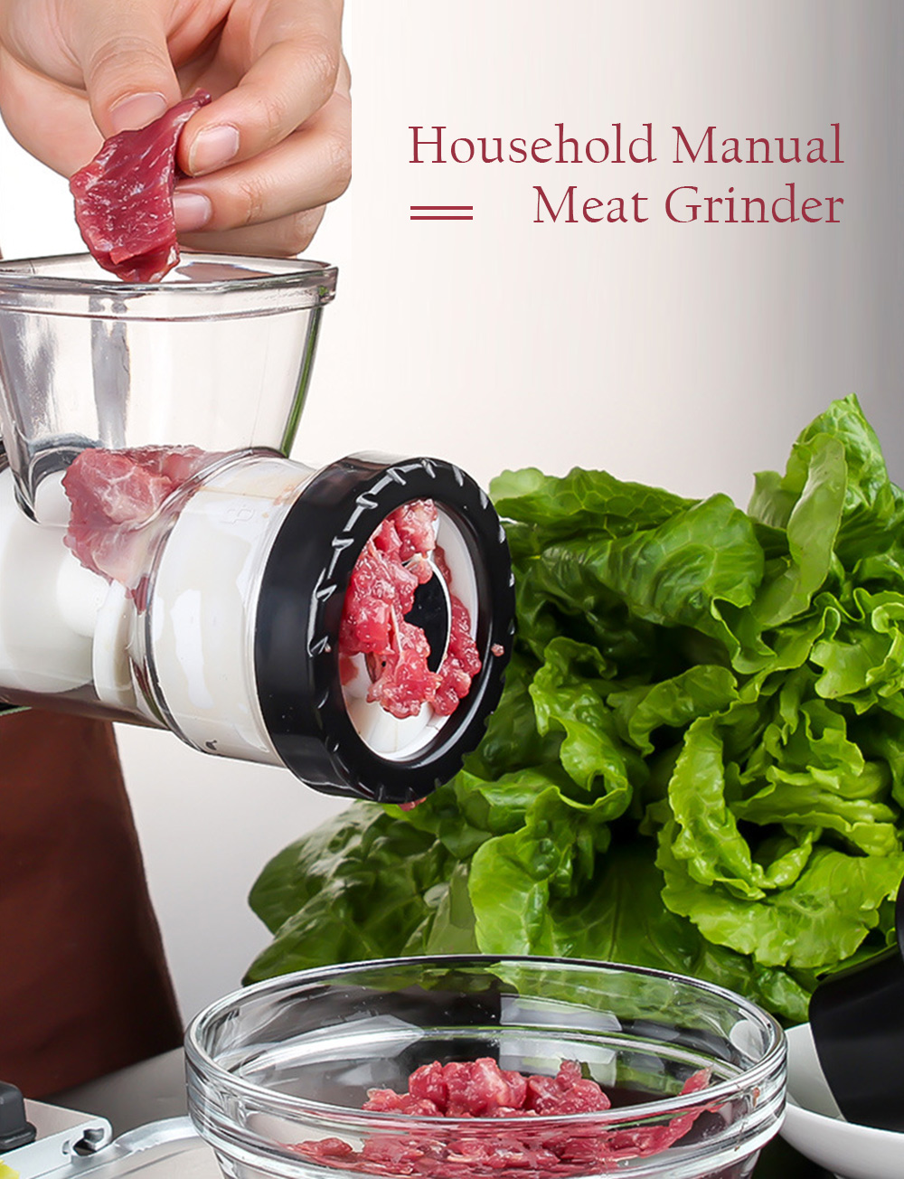 Household Manual Meat Grinder Mixer Chopper with Thawing Plate