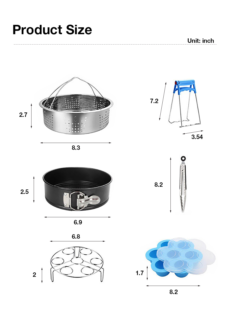 7pcs / Set Air Fryer Accessories Baking Cooking Tool