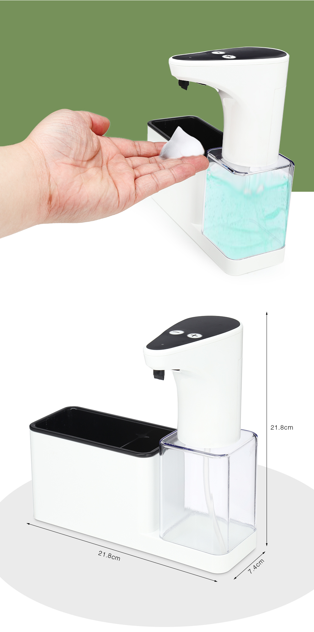 450ml Infrared Sensing Automatic Soap Dispenser with Storage Function