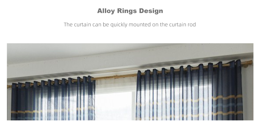 2pcs Simple Stripe Sheer Voile Curtains