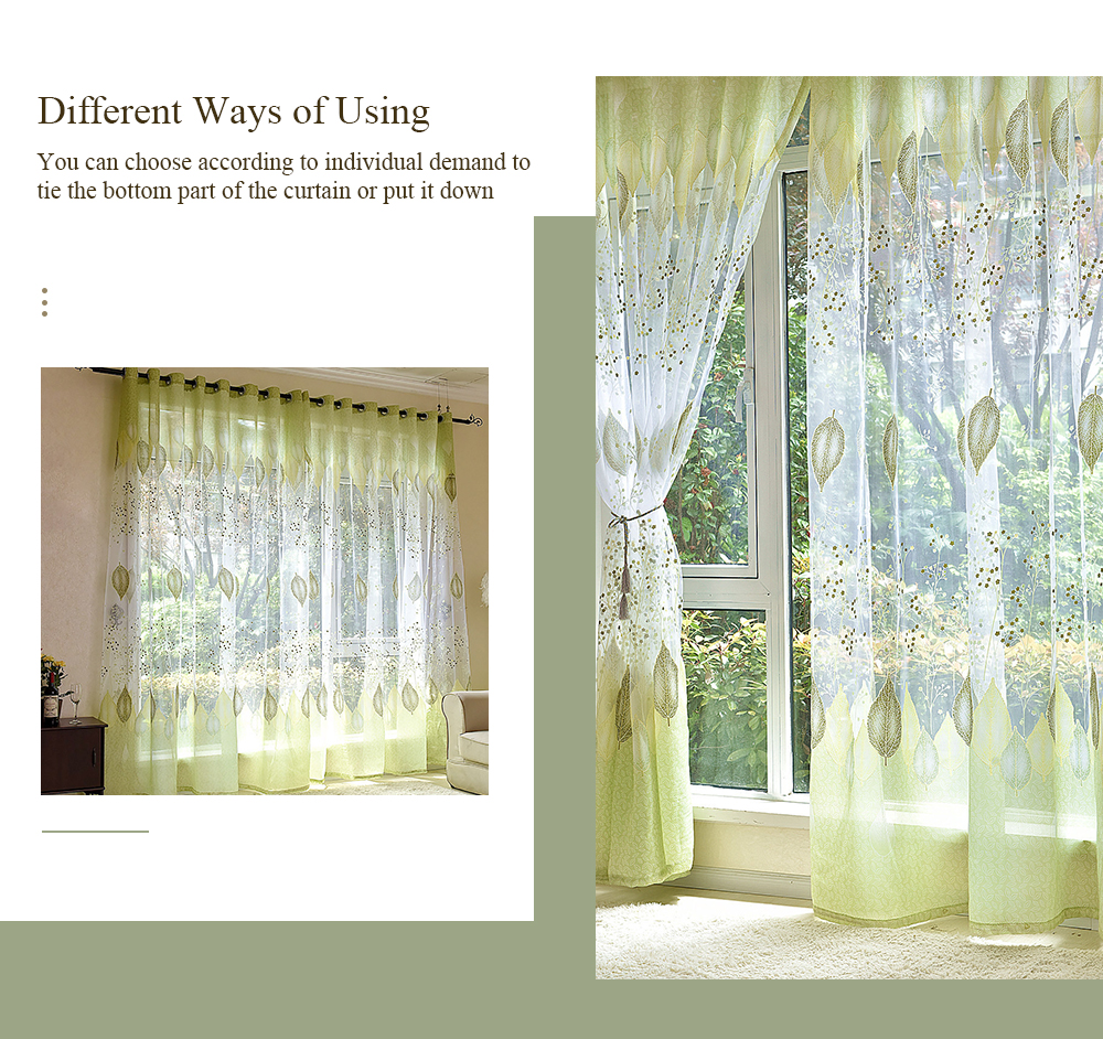 2pcs Burnt-Out Window Screening Voile Curtains