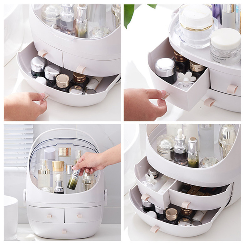 Large Capacity Makeup Organizer Cosmetic Storage Box with Dustproof Lid