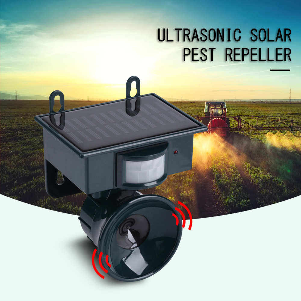 Ultrasonic Solar Bird Repeller 3 Working Modes 8 Kinds of Sounds Motion Sensor for Outdoor Use