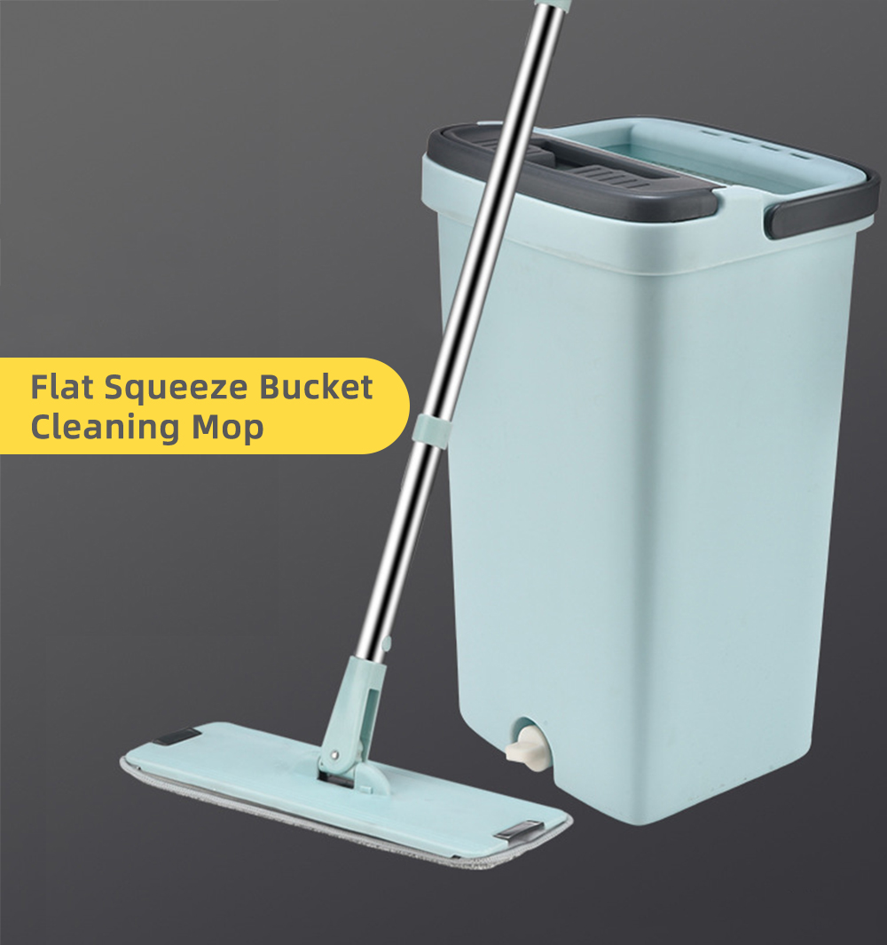 Flat Squeeze Bucket Hand Free Wringing Floor Cleaning Mop
